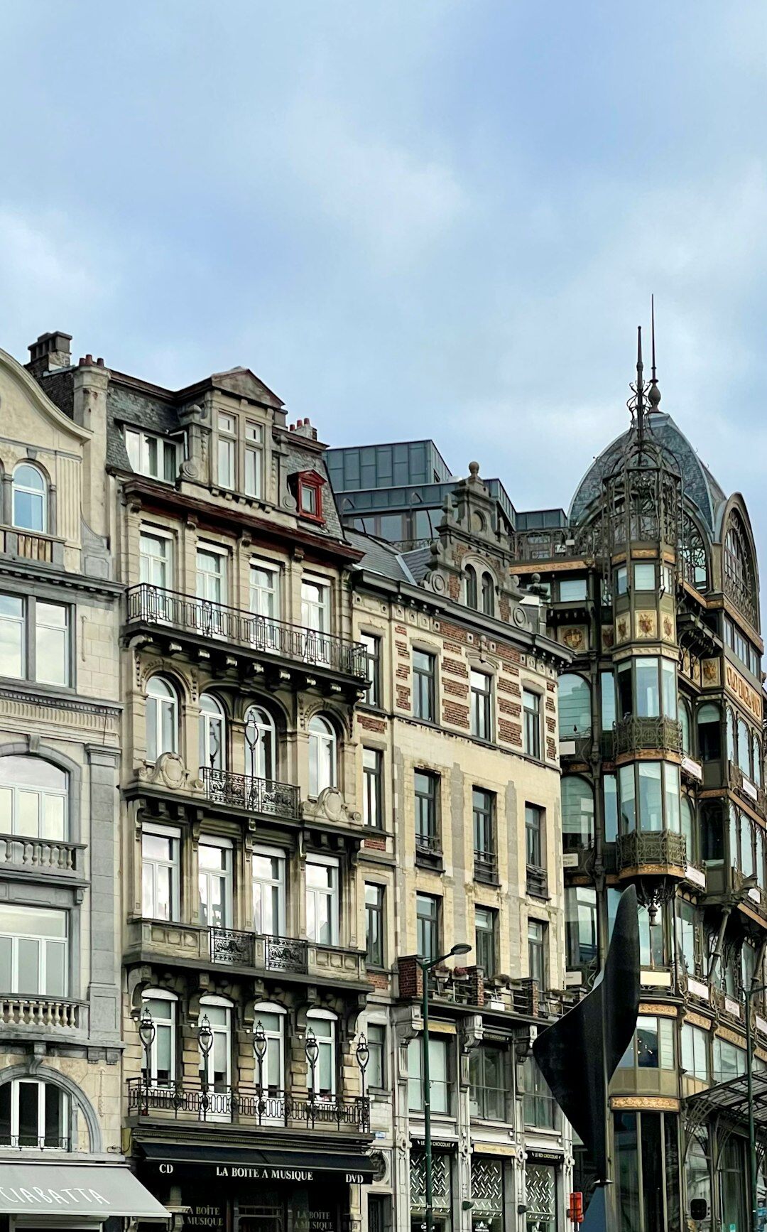 Modern office building facade in Brussels Belgium
